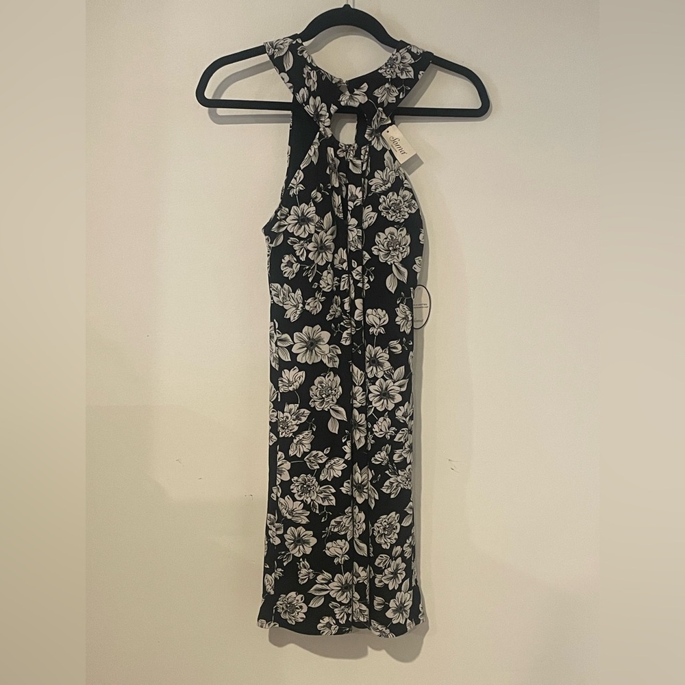 Soma Black and White Floral Dress NWT b115